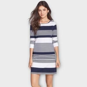 Lily Pulitzer blue and white striped dress peep back mini dress size small